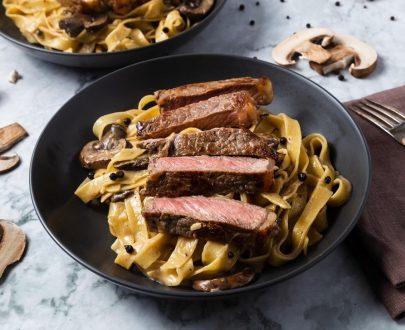 Crepe Fettuccini au boeuf grille (Grilled Beef Fettuccini Crepe)