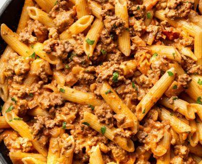 Beef Penne Red Carbonara