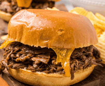Cheesy Shredded Beef Burger
