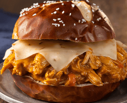 Cheesy Shredded Lean Chicken Burger