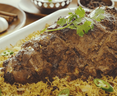 Roasted Mutton with Rice