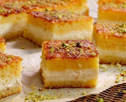 Rose Ice-Cream Basbousa Cake